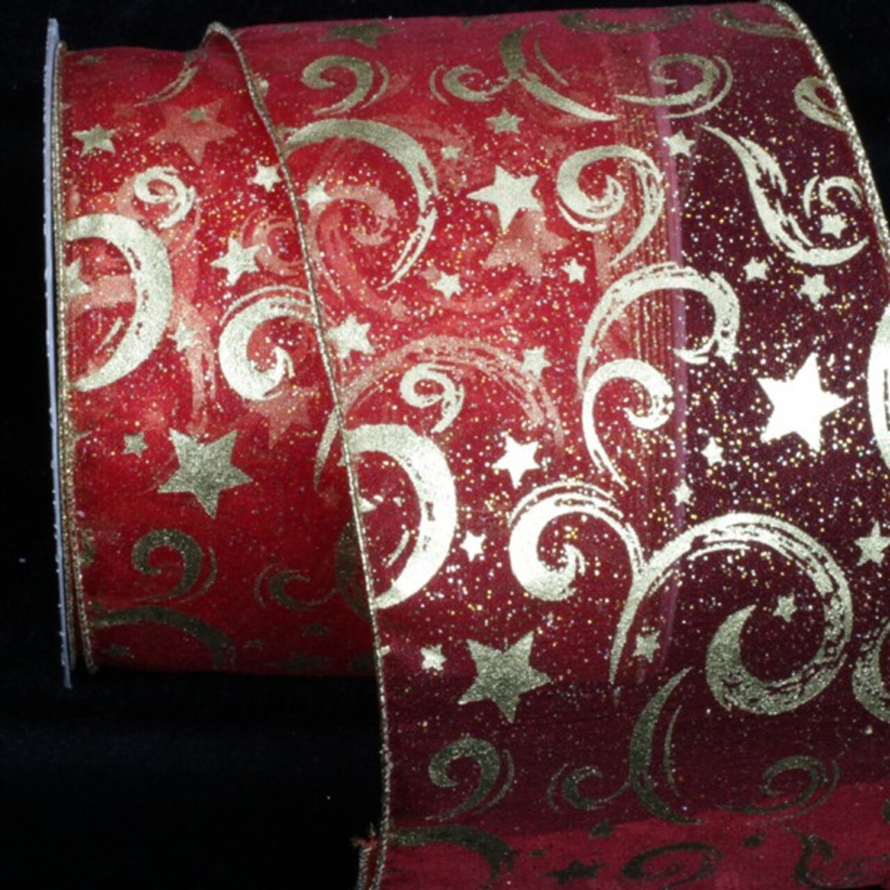 The Ribbon People Red and Gold Comet Wired Craft Ribbon 4" x 20 Yards